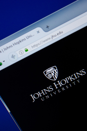 Ryazan, Russia - June 26, 2018: Homepage of JHU website on the display of PC. URL - JHU.eduのeditorial素材