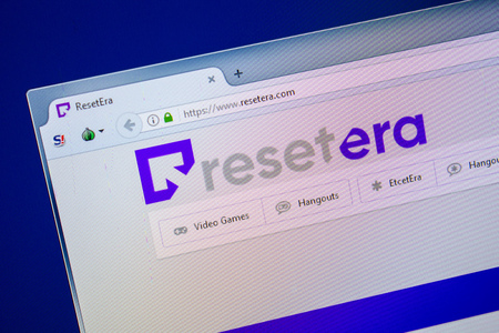 Ryazan, Russia - July 24, 2018: Homepage of Resetera website on the display of PC. Url - Resetera.comのeditorial素材
