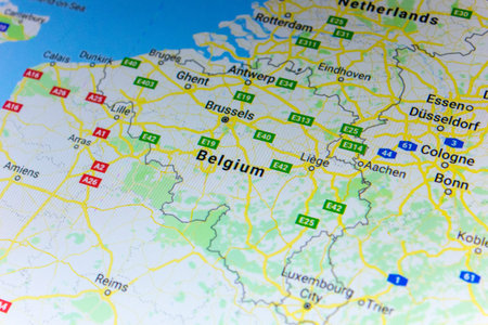 Ryazan, Russia - July 08, 2018: Country of Belgium on the google maps service