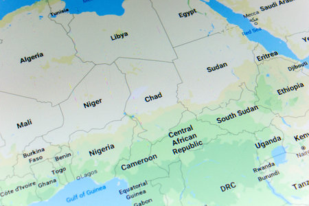 Ryazan, Russia - July 08, 2018: Country of Chad on the google maps service