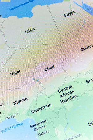 Ryazan, Russia - July 08, 2018: Country of Chad on the google maps service