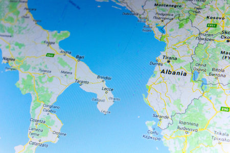 Ryazan, Russia - July 08, 2018: Country of Albania on the google maps service