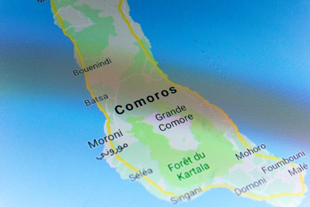 Ryazan, Russia - July 08, 2018: Country of Comoros on the google maps serviceのeditorial素材