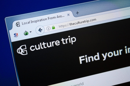Ryazan, Russia - August 26, 2018: Homepage of The Culture Trip website on the display of PC, Url - TheCultureTrip.com.のeditorial素材