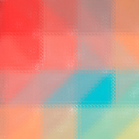 Abstract illustration of Square red blue and yellow colorful Mosaic through glass bricks background,...