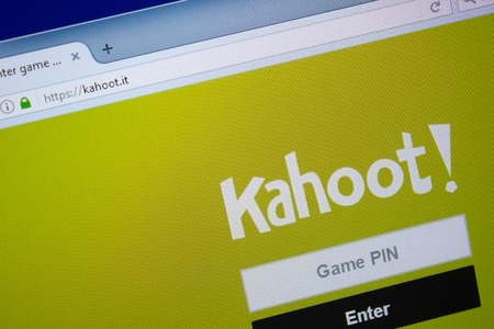 Ryazan, Russia - September 09, 2018: Homepage of Kahoot website on the display of PC, url - Kahoot.it.のeditorial素材