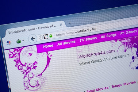 Ryazan, Russia - September 09, 2018: Homepage of World Free4u website on the display of PC, url -...
