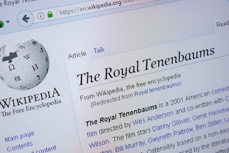 Ryazan, Russia - September 09, 2018 - Wikipedia page about The Royal Tenenbaums on a display of PCのeditorial素材