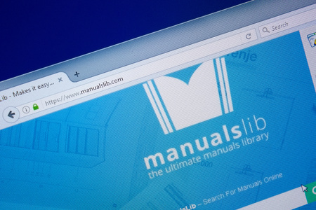 Ryazan, Russia - September 09, 2018: Homepage of Manuals Lib website on the display of PC, url - ManualsLib.com.のeditorial素材