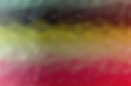 Abstract illustration of green, brown, yellow and red colorful mosaic through glass bricks...