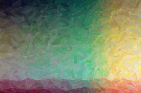 Abstract illustration of purple, yellow, green and black Abstract Oil Painting background