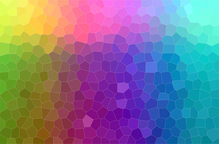 Abstract illustration of green, purple, yellow and blue pastel little hexagon background