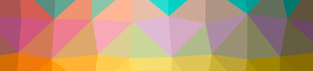 Illustration of abstract low poly orange banner background