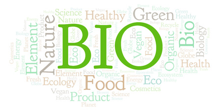 Bio word cloud. Wordcloud made with text only.の写真素材