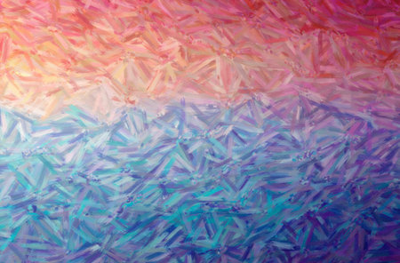 Illustration of blue and red large color variation oil paint horizontal background digitally...