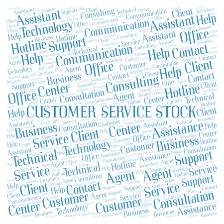 Customer Service Stock word cloud. Wordcloud made with text only.の写真素材