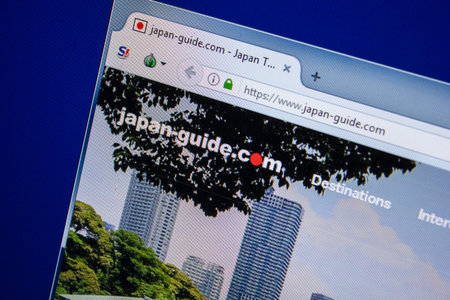 Ryazan, Russia - July 24, 2018: Homepage of Japan-Guide website on the display of PC. Url -...