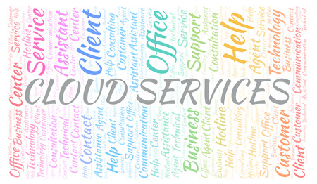 Cloud Services word cloud. Wordcloud made with text only.の写真素材