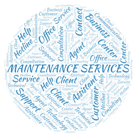 Maintenance Services word cloud. Wordcloud made with text only.の写真素材
