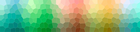 Abstract illustration of green, pink, red, yellow Little Hexagon background.