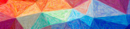 Abstract illustration of blue, red and green Colorful Impasto background.