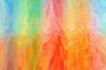 Abstract illustration of blue, orange, pink, red Bristle Brush Oil Paint background.の写真素材