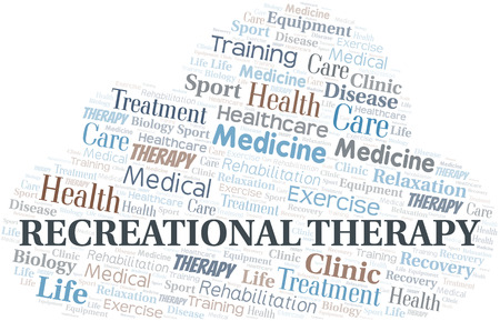Recreational Therapy word cloud. Wordcloud made with text only.のイラスト素材