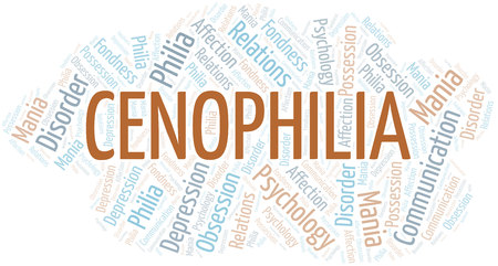 Cenophilia word cloud. Type of Philia.のイラスト素材