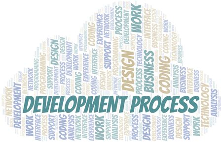 Development Process word cloud. Wordcloud made with text only.のイラスト素材