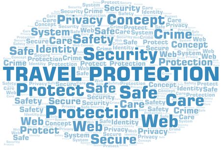 Travel Protection word cloud. Wordcloud made with text only.のイラスト素材