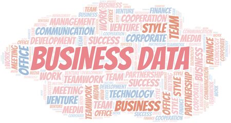 Business Data word cloud. Collage made with text only.のイラスト素材