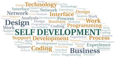 Self Development word cloud. Wordcloud made with text only.のイラスト素材