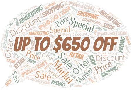 Up To $650 Off word cloud. Wordcloud made with text only.のイラスト素材