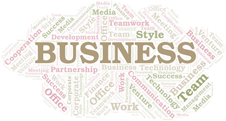 Business word cloud. Collage made with text only.のイラスト素材