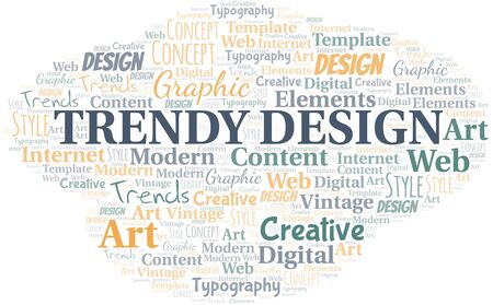 Trendy Design word cloud. Wordcloud made with text only.のイラスト素材