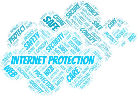 Internet Protection word cloud. Wordcloud made with text only.のイラスト素材