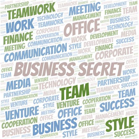 Business Secret word cloud. Collage made with text only.のイラスト素材