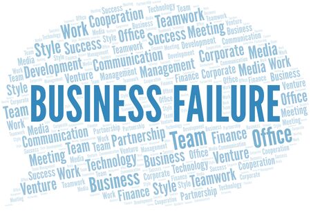 Business Failure word cloud. Collage made with text only.のイラスト素材