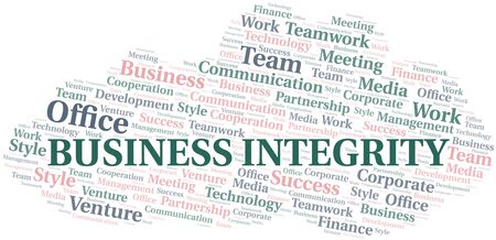 Business Integrity word cloud. Collage made with text only.のイラスト素材