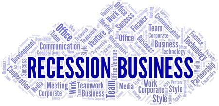 Recession Business word cloud. Collage made with text only.のイラスト素材