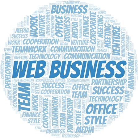 Web Business word cloud. Collage made with text only.のイラスト素材