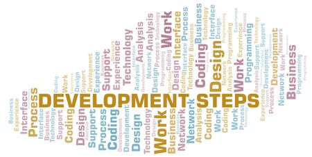 Development Steps word cloud. Wordcloud made with text only.のイラスト素材
