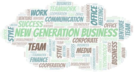 New Generation Business word cloud. Collage made with text only.のイラスト素材