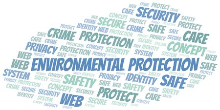 Environmental Protection word cloud. Wordcloud made with text only.のイラスト素材