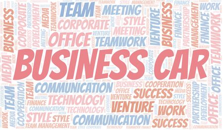 Business Car word cloud. Collage made with text only.のイラスト素材