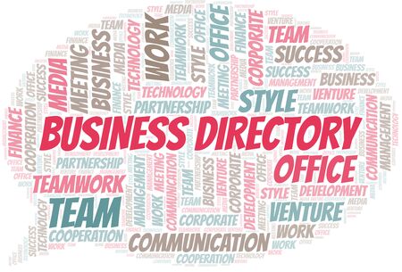 Business Directory word cloud. Collage made with text only.のイラスト素材