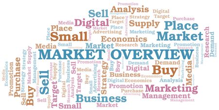 Market Overview word cloud. Vector made with text onlyのイラスト素材