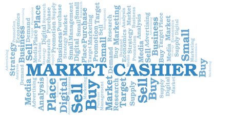 Market Cashier word cloud. Vector made with text onlyのイラスト素材