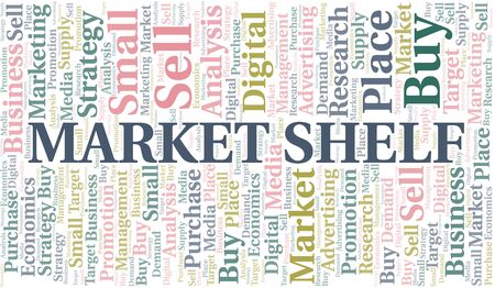 Market Shelf word cloud. Vector made with text onlyのイラスト素材