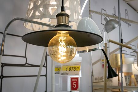 Ryazan, Russia - October 01, 2019: Vintage lamp set in a market.のeditorial素材